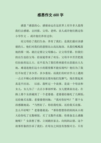 感谢为作文600字初中