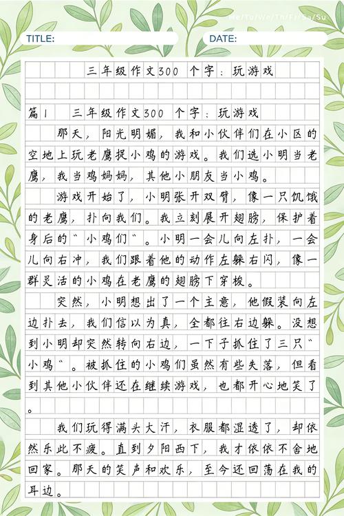 小学生作文有趣的游戏