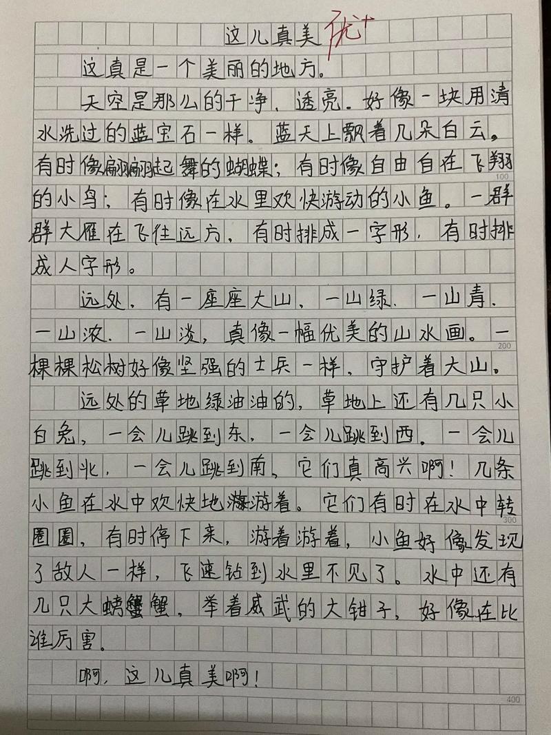 啊真美初中作文600字