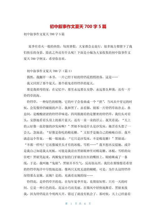 描写夏天的作文初中作文