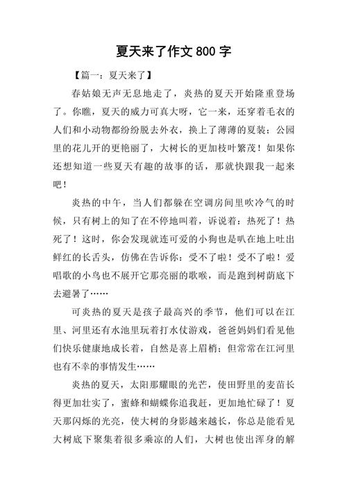 描写夏天的作文初中作文