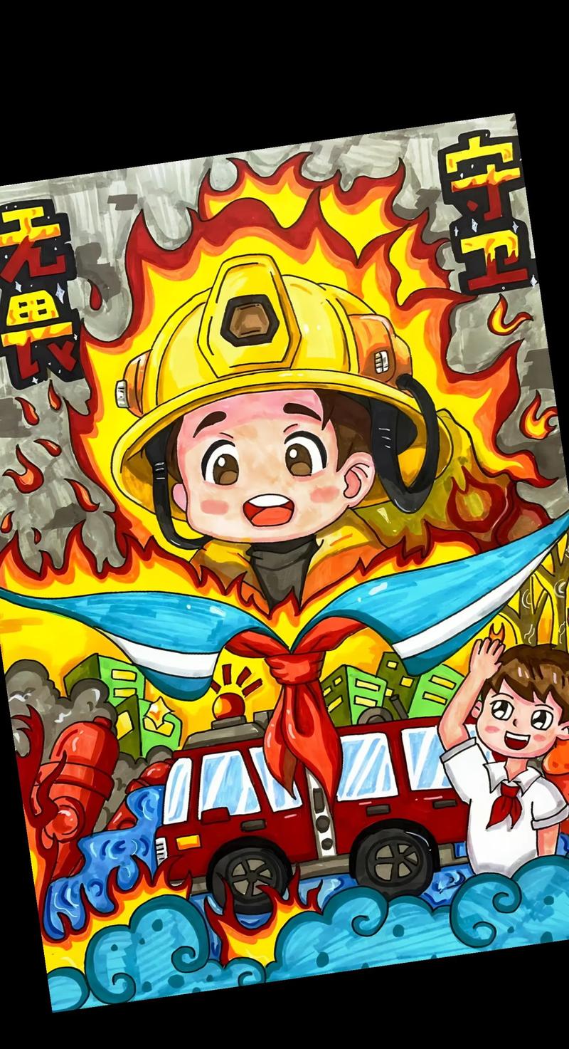 小学消防安全绘画作品