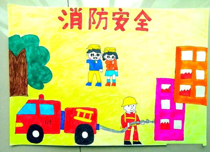 小学消防安全绘画作品
