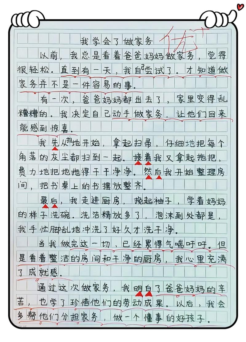 小学作文帮妈妈做家务
