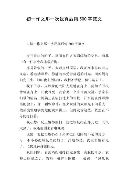 小练笔作文500字初中