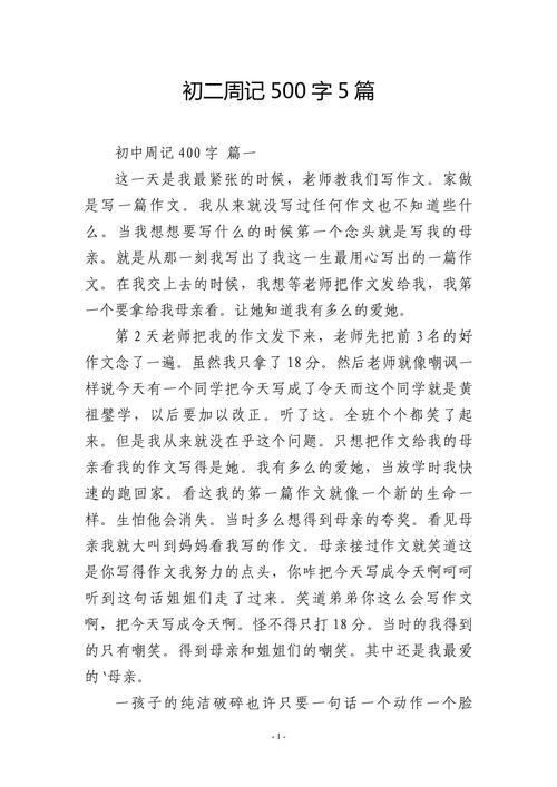 小练笔作文500字初中