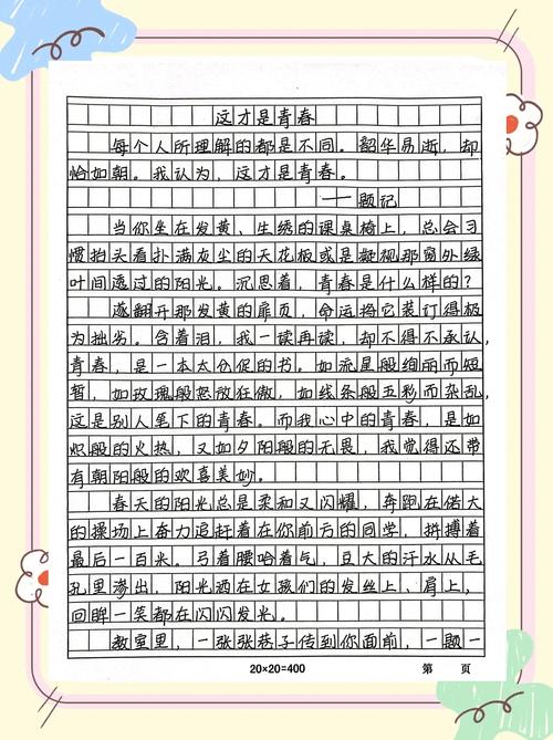 初中青春励志文400字