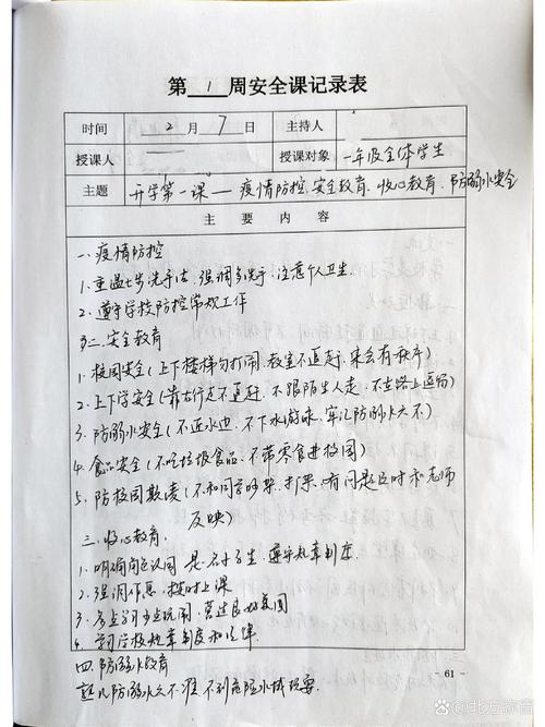 小学安全班会记录内容