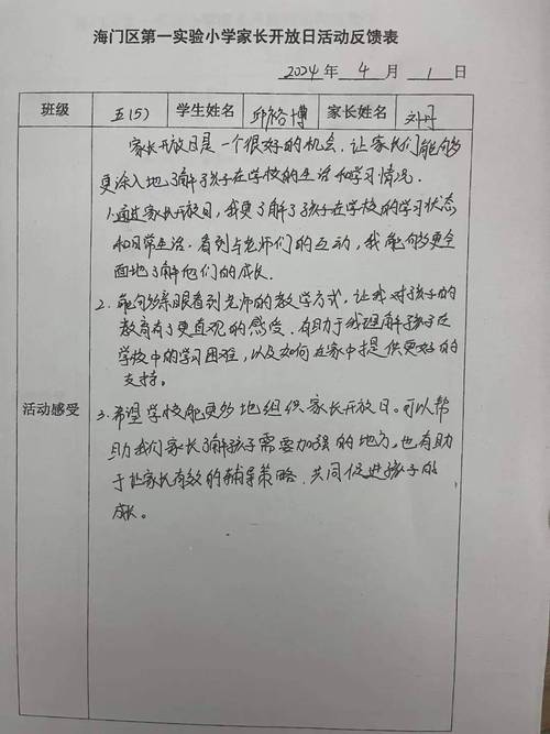 小学开放日意见和建议