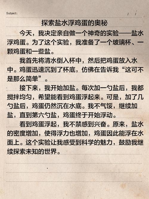 小实验作文300字初中