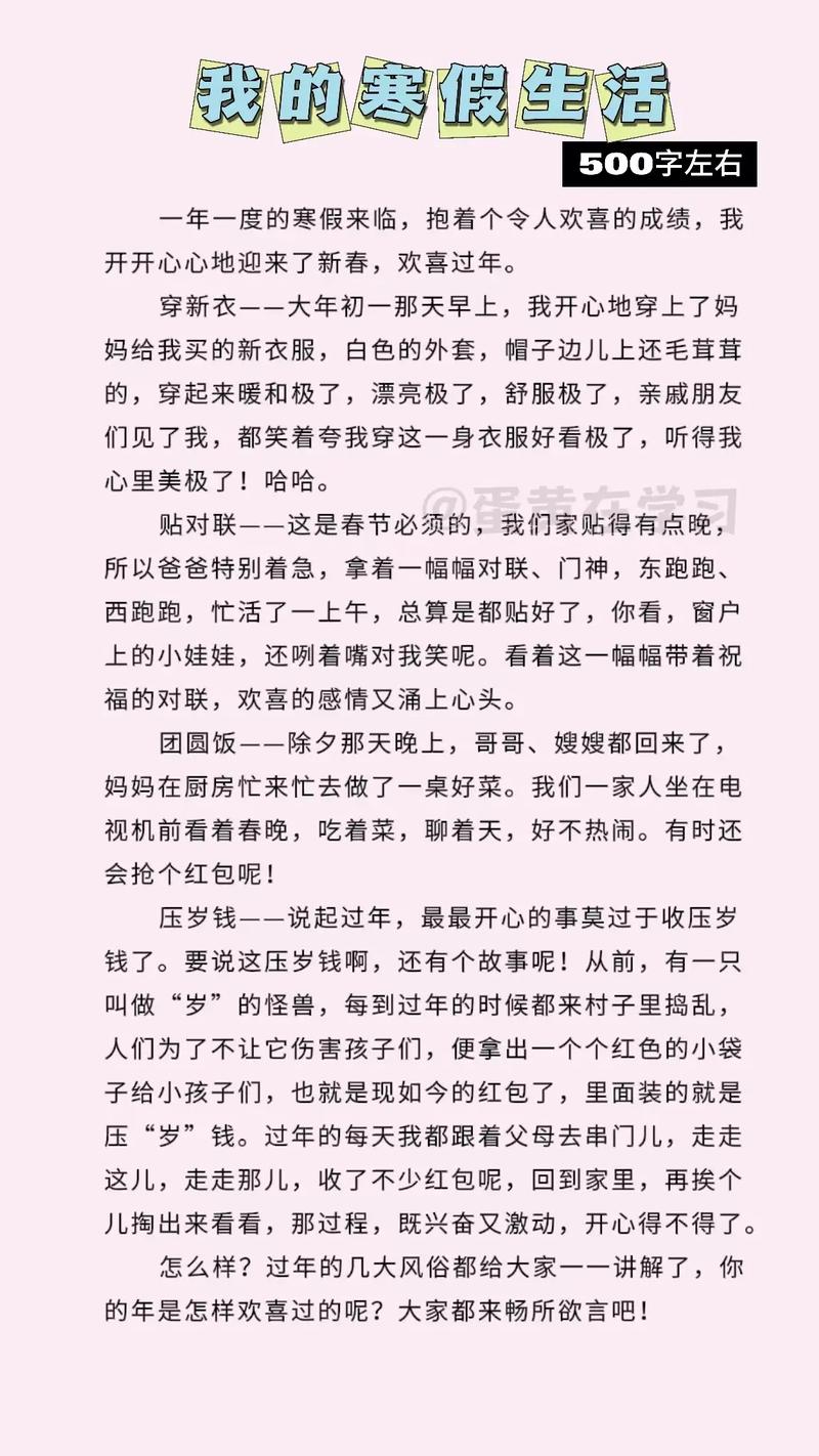 寒假难忘的事初中500