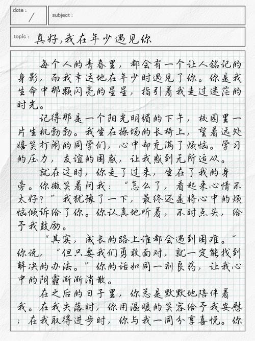 我在 遇见你初中作文