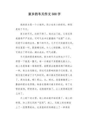描写冬天家乡的作文初中